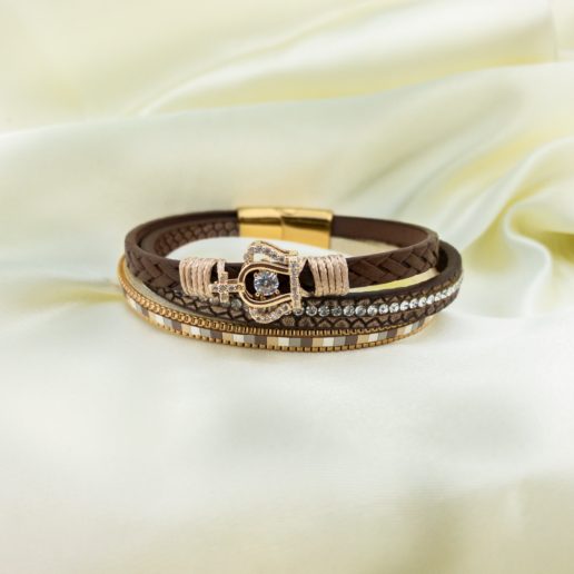Pulsera de cuero de mujer Nayla Brown