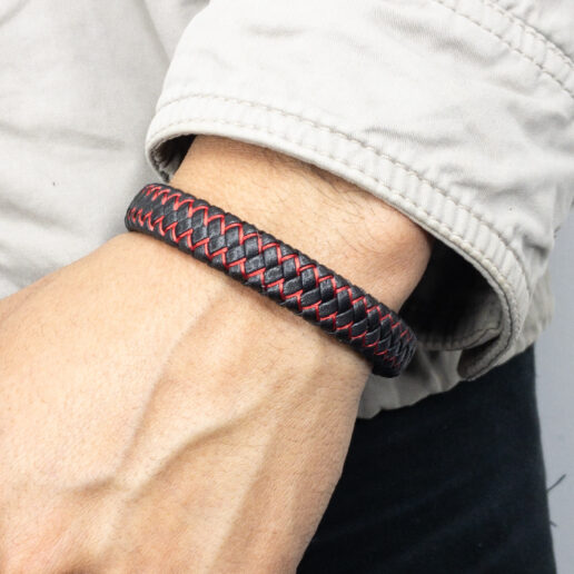 Pulsera de cuero Drake Red
