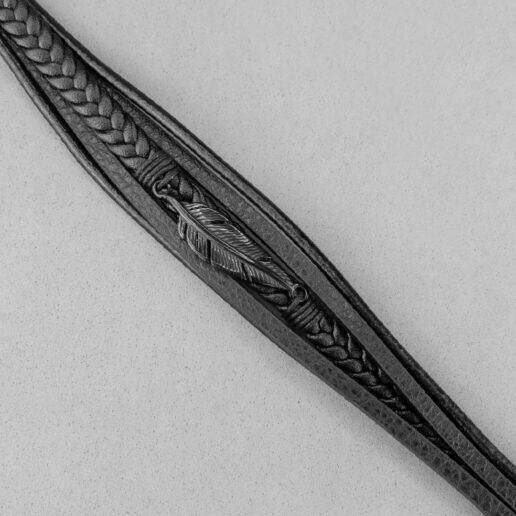 Pulsera de cuero Feather Black