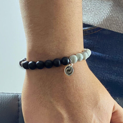 Pulsera de piedras naturales Ying Yang