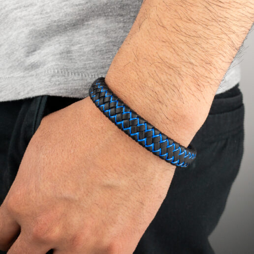 Pulsera de cuero Drake Blue