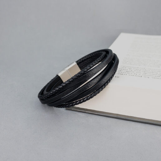 Pulsera de cuero Darryl Black