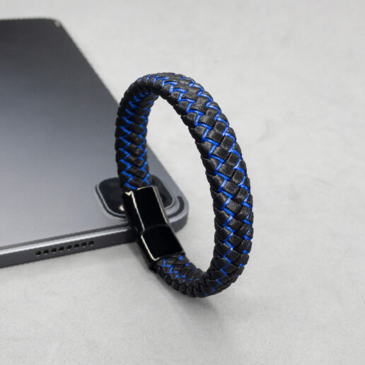 Pulsera de cuero Drake Blue