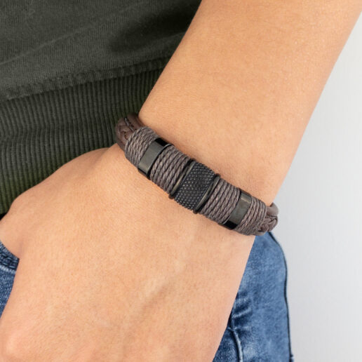 Pulsera de cuero Jack Marrón negro