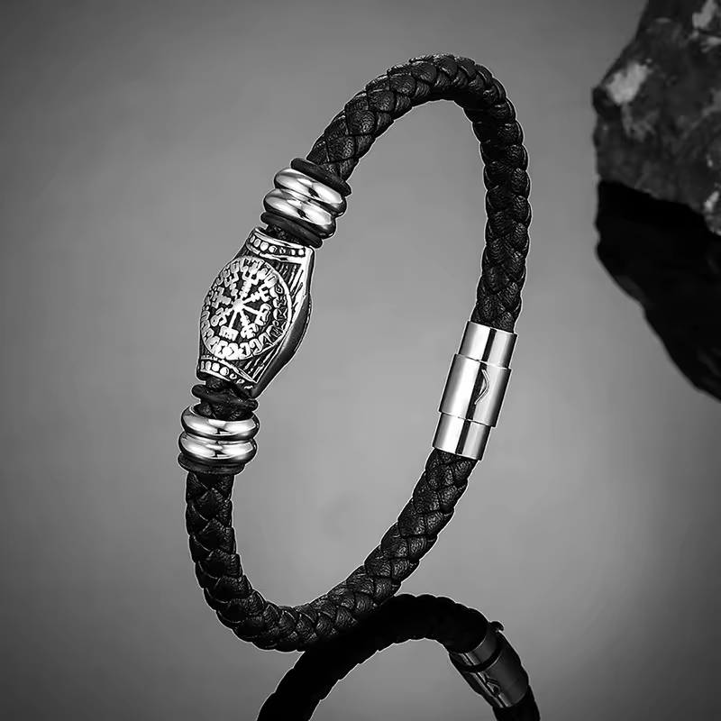 Pulsera cuero brujula