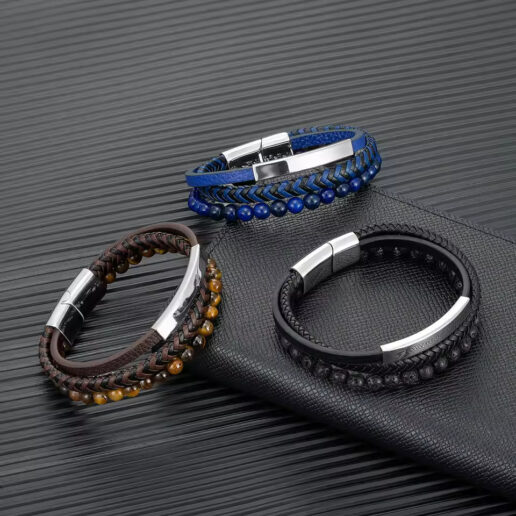 Pulsera cuero punk